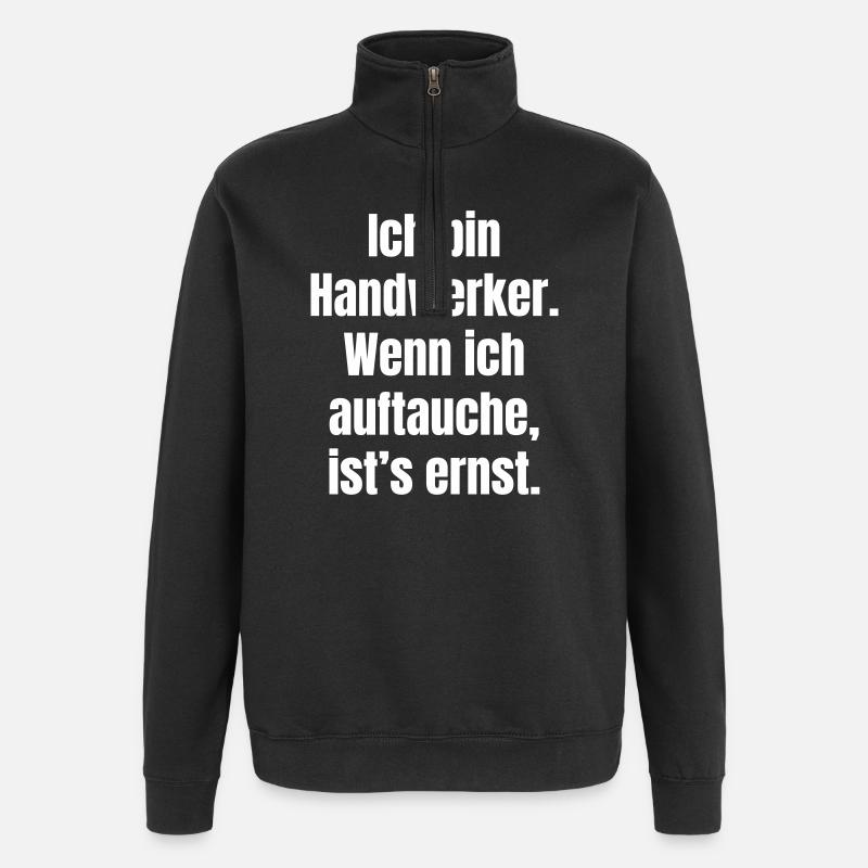 Les artisans viennent sérieusement - Sweat à zip 1/4 - noir