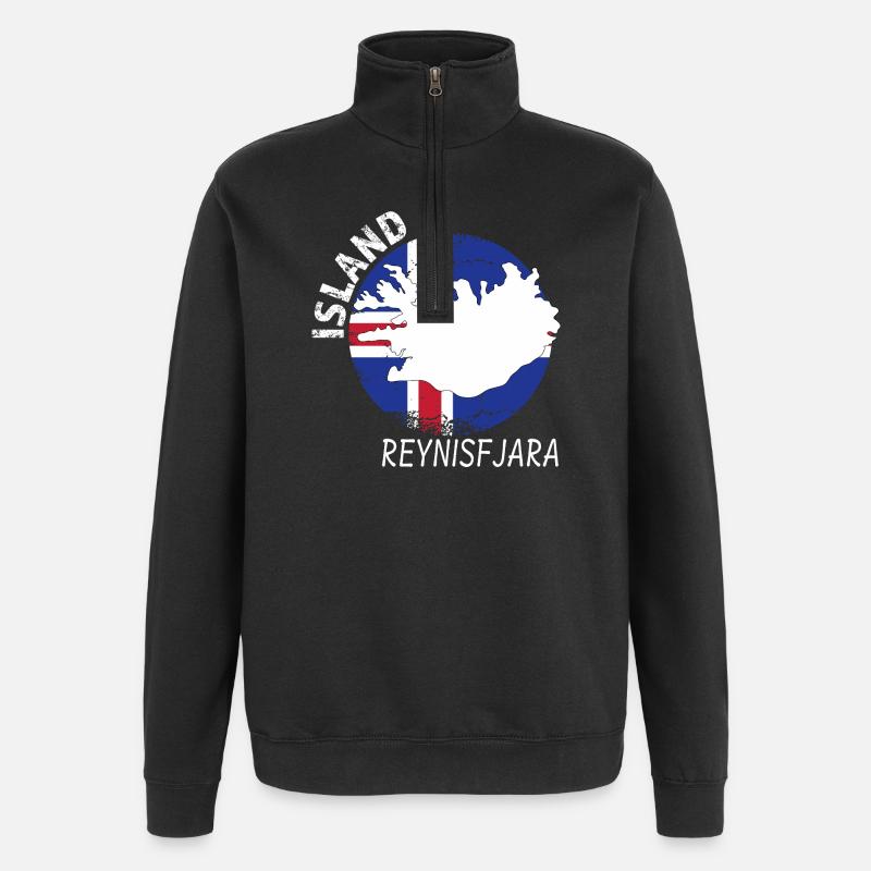 Reynisfjara - Sweat à zip 1/4 - noir