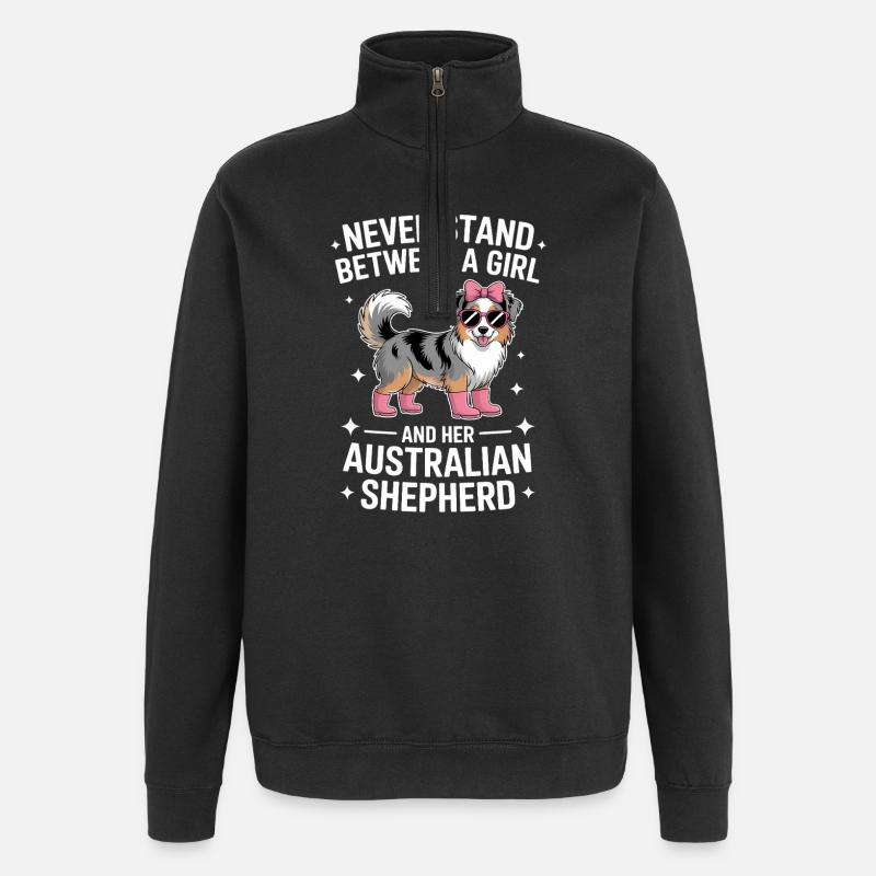 Australian Shepherd Saying Shepherd Gift - Quarter-Zip Sweatshirt - black