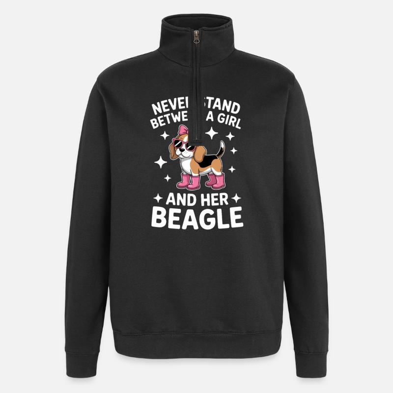 Beagle Sprüche Lustige Beagle Geschenk - Quarter-Zip-Sweatshirt - Schwarz