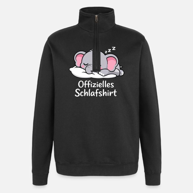Éléphant officiel SLEEPING SHIRT - Sweat à zip 1/4 - noir