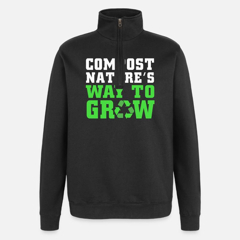 Compost Worms Gift - Quarter-Zip Sweatshirt - black