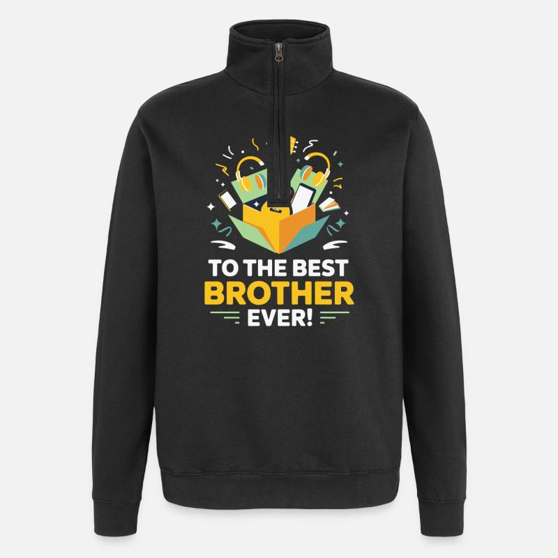 Bester Bruder aller Zeiten Geschenkbox-Musik - Quarter-Zip-Sweatshirt - Schwarz
