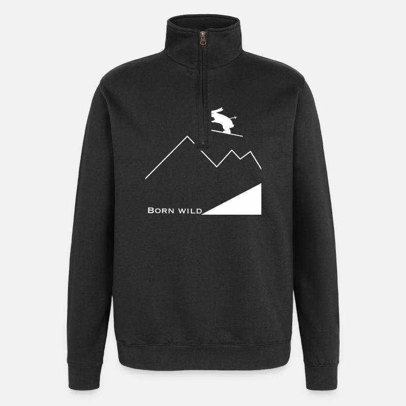 Born Wild - Sweat à zip 1/4 - noir