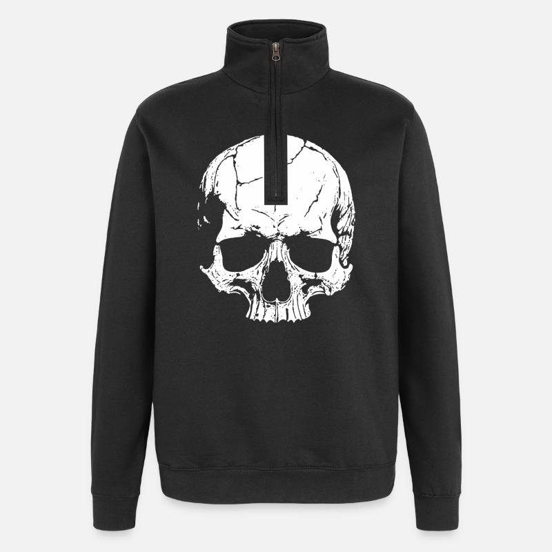 Skull with style - Quarter-Zip Sweatshirt - black