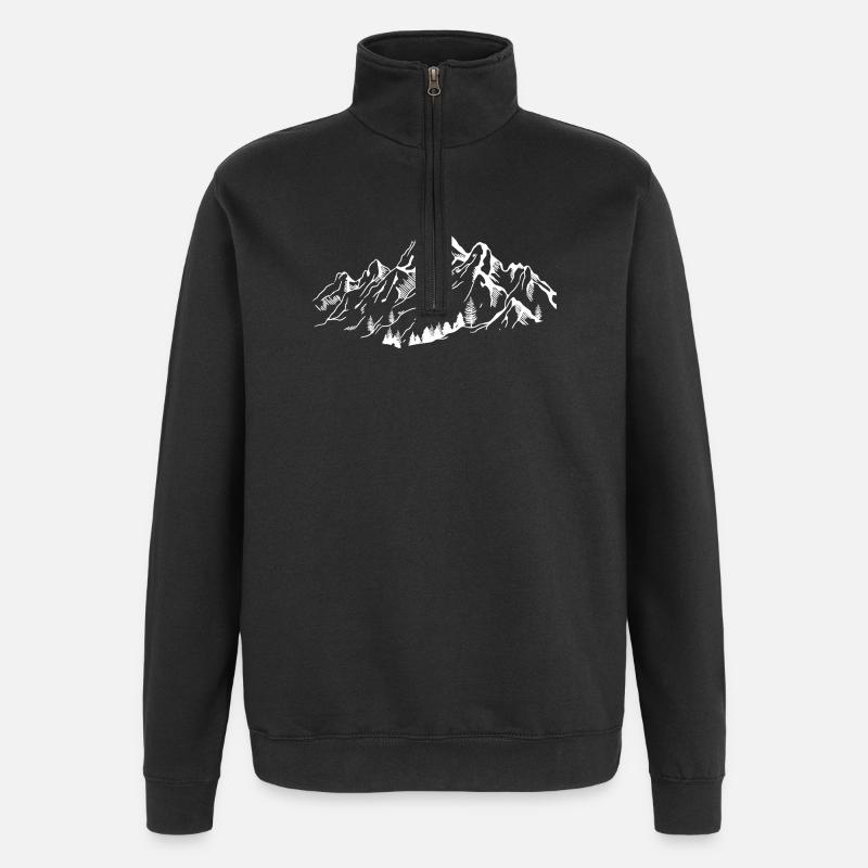 Mountains - Quarter-Zip Sweatshirt - black