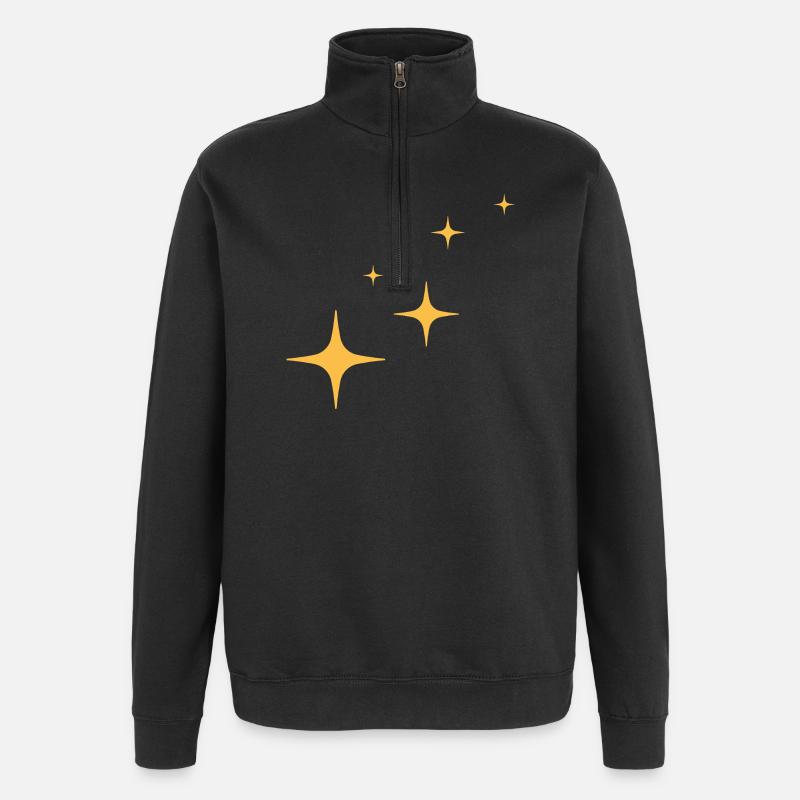 Funkeln - Glitzer - Sterne - Quarter-Zip-Sweatshirt - Schwarz