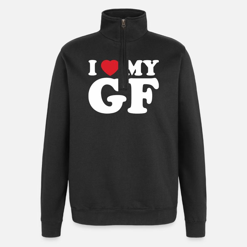Ich liebe mein GE - Quarter-Zip-Sweatshirt - Schwarz