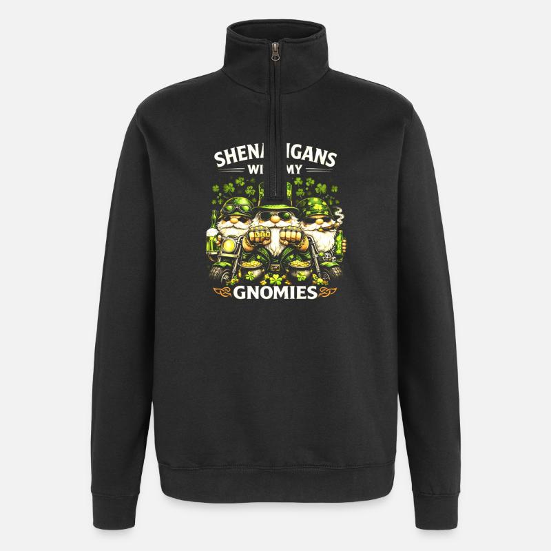 Shenanigans with my gnomes - Quarter-Zip Sweatshirt - black