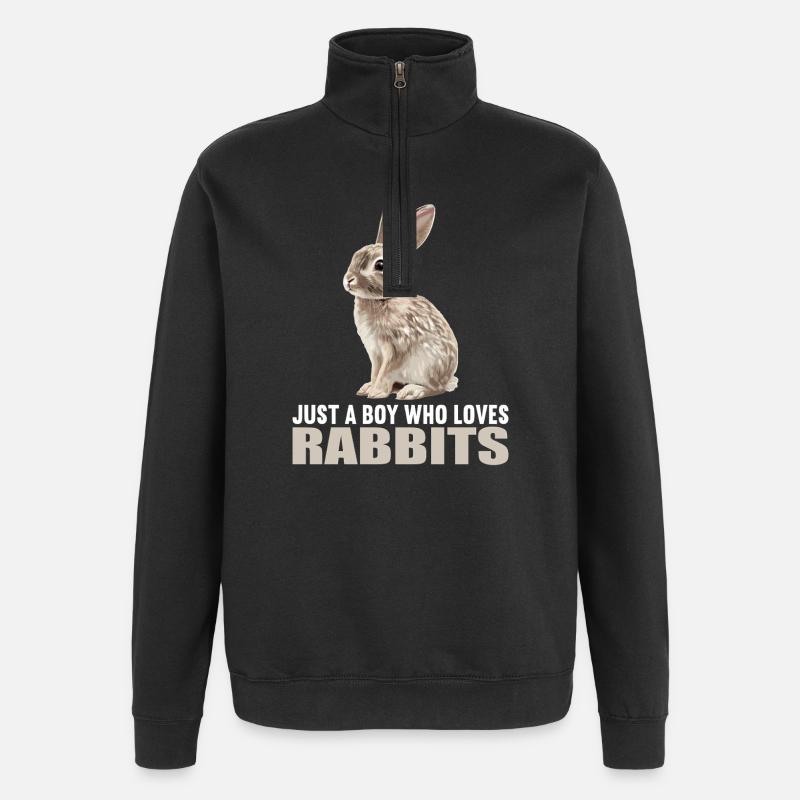 Hasen Hase - Quarter-Zip-Sweatshirt - Schwarz