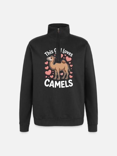 Camel Saying, Funny Camel Gift - Quarter-Zip Sweatshirt - black