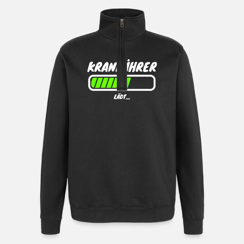 Kranführer Ladebalken Beruf - Quarter-Zip-Sweatshirt - Schwarz