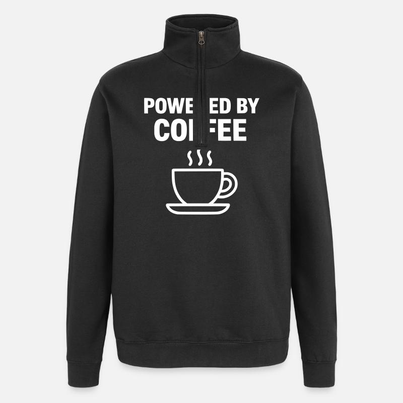 Powered By Coffee | Coffee - Quarter-Zip Sweatshirt - black