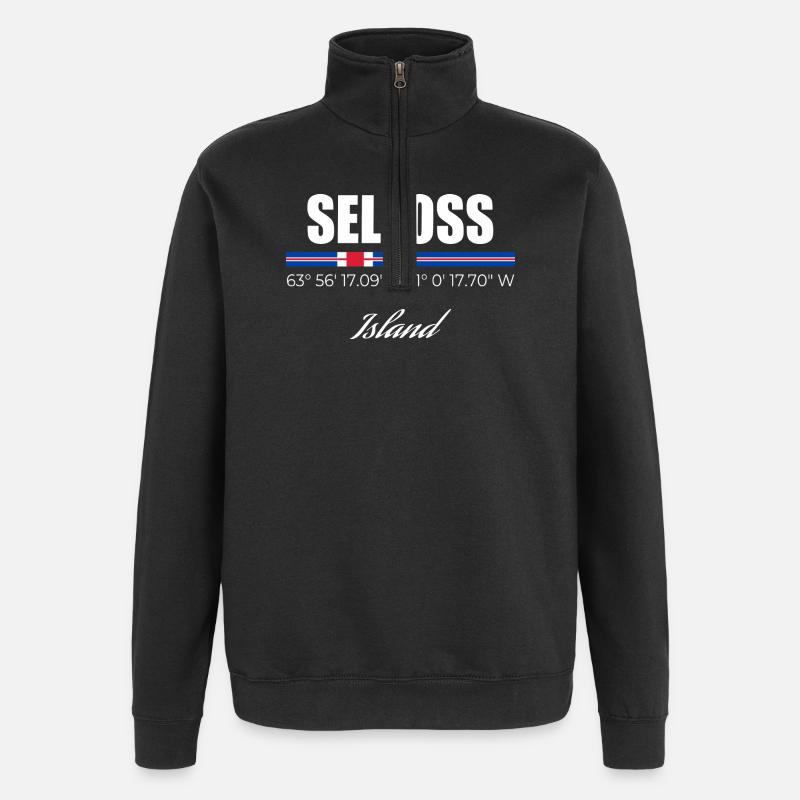 Selfoss - Quarter-Zip-Sweatshirt - Schwarz
