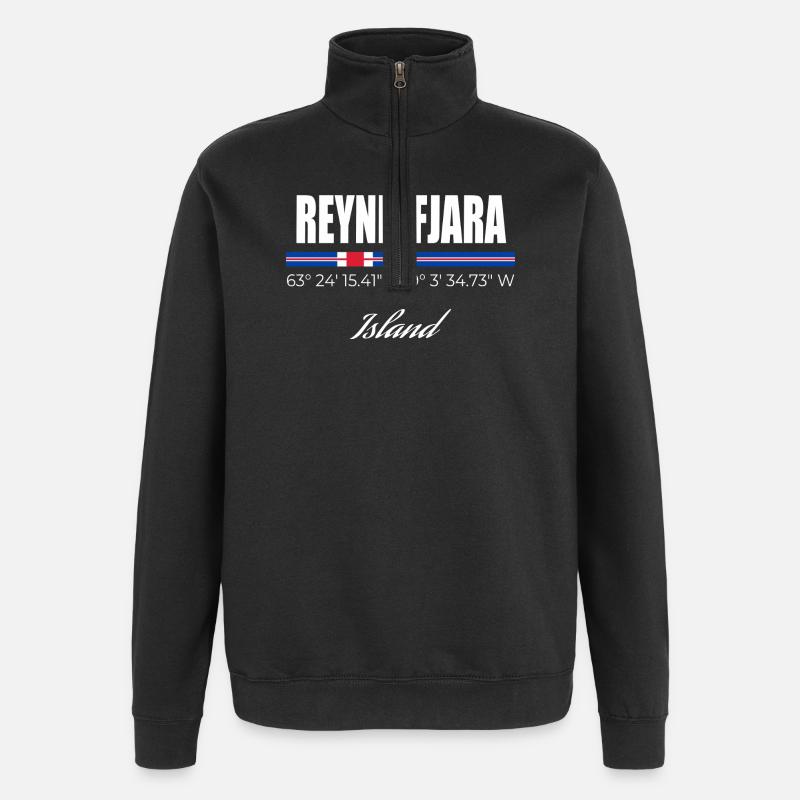 Reynisfjara - Sweat à zip 1/4 - noir