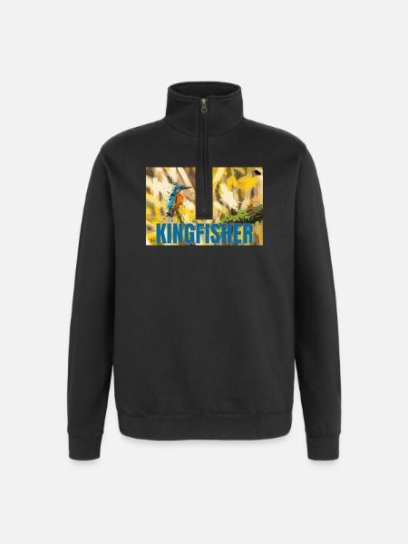 MARTIN-PÊCHEUR - Sweat à zip 1/4 - noir