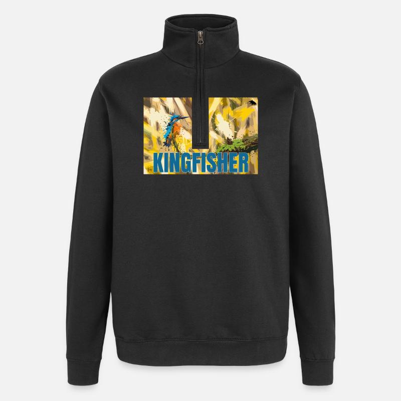 MARTIN-PÊCHEUR - Sweat à zip 1/4 - noir