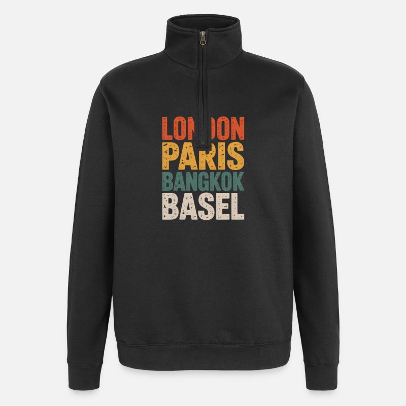 Basel - Quarter-Zip Sweatshirt - black