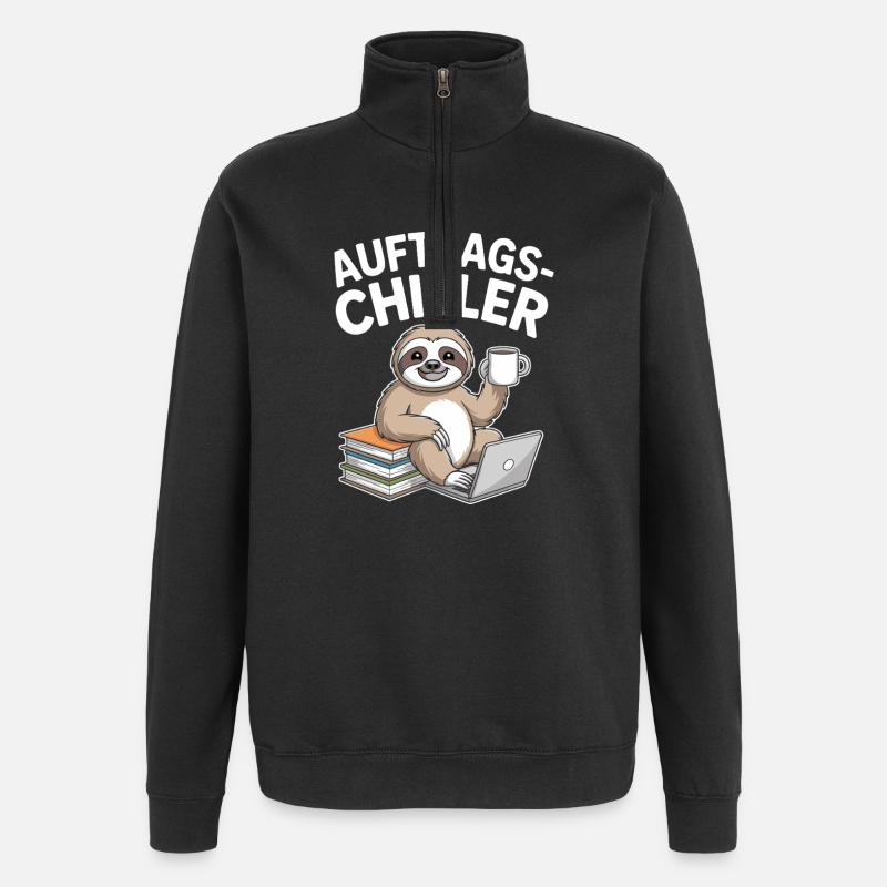 Commander Chiller Commander Chiller Bureau Sloth - Sweat à zip 1/4 - noir