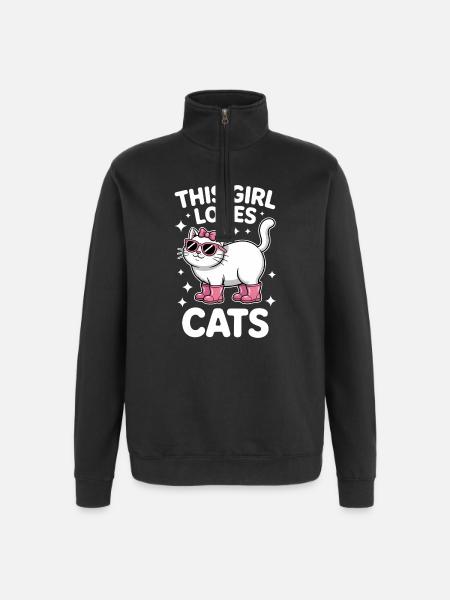 Cats Saying Funny Cat Gift - Quarter-Zip Sweatshirt - black