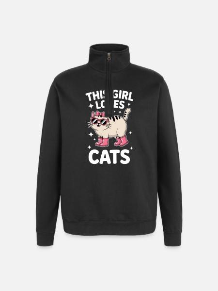 Cats Saying Funny Cat Gift - Quarter-Zip Sweatshirt - black