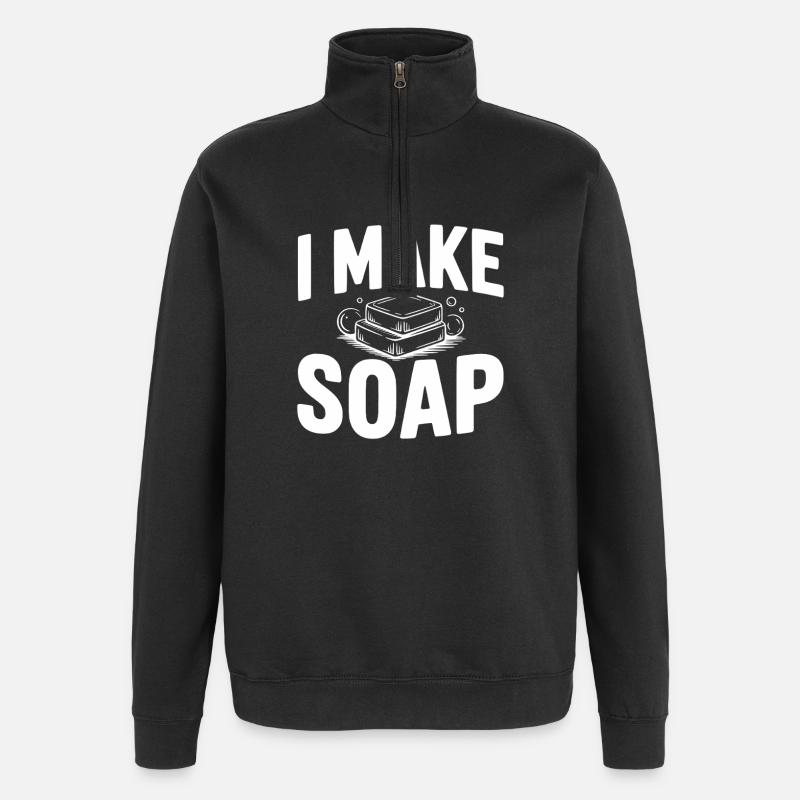 Je fais du savon - Sweat à zip 1/4 - noir