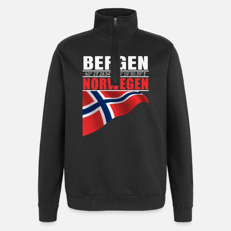Bergen - Quarter-Zip-Sweatshirt - Schwarz