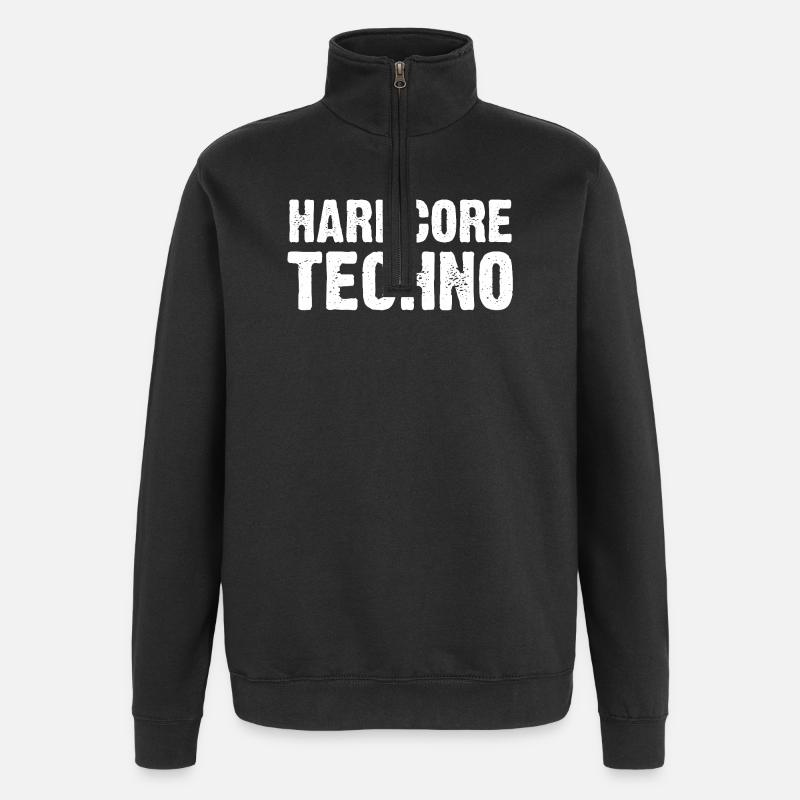 Hardcore Techno verzweifelt - Quarter-Zip-Sweatshirt - Schwarz