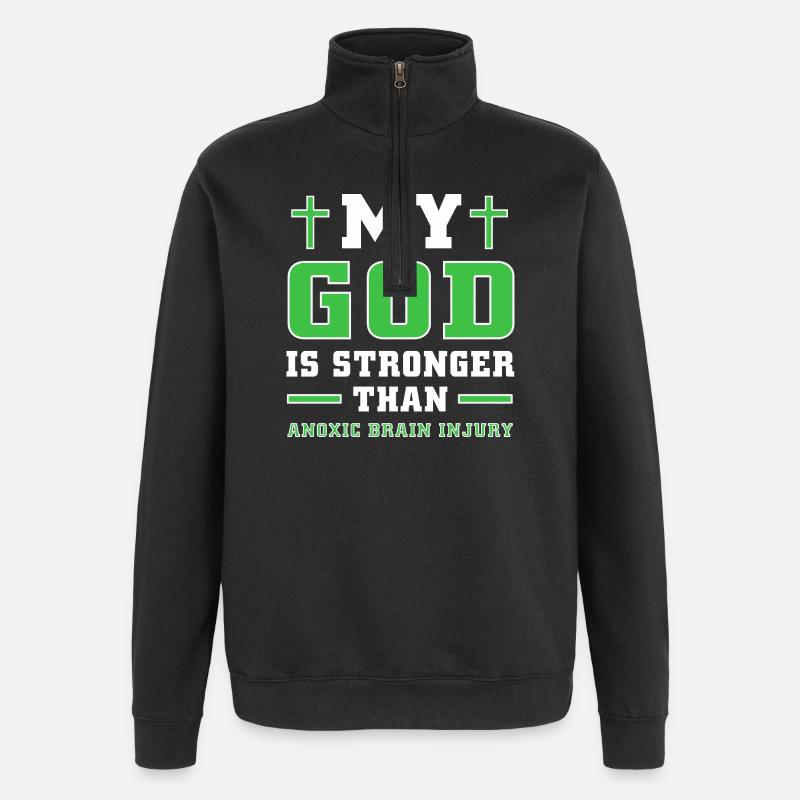 Schlaganfall Gehirnverletzung - Quarter-Zip-Sweatshirt - Schwarz