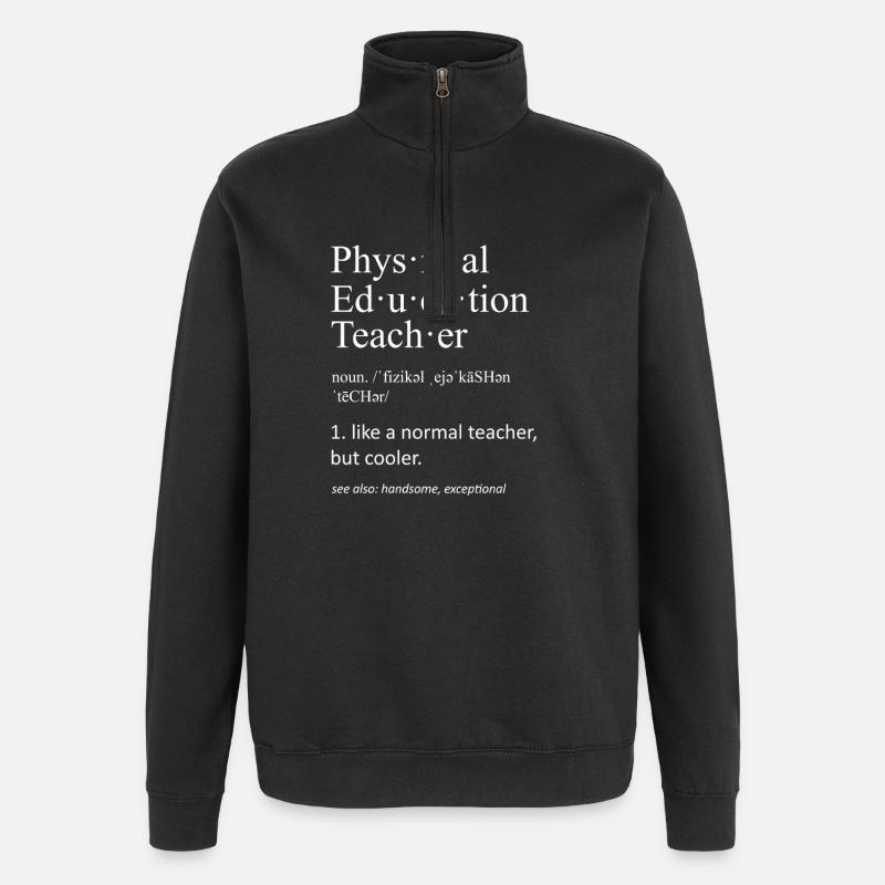 Sportlehrer Lustige Definition Geschenk - Quarter-Zip-Sweatshirt - Schwarz