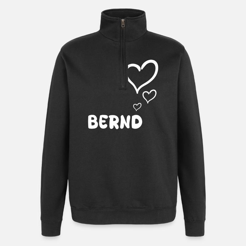 Bernd comme prénom - Sweat à zip 1/4 - noir
