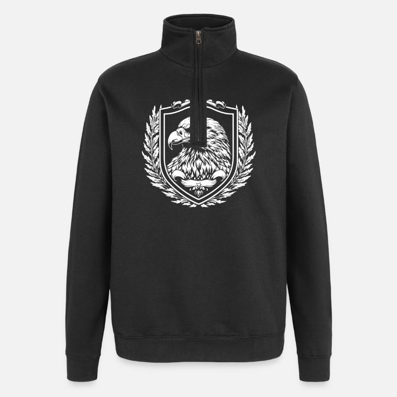 Bouclier de l’aigle laurier - Sweat à zip 1/4 - noir