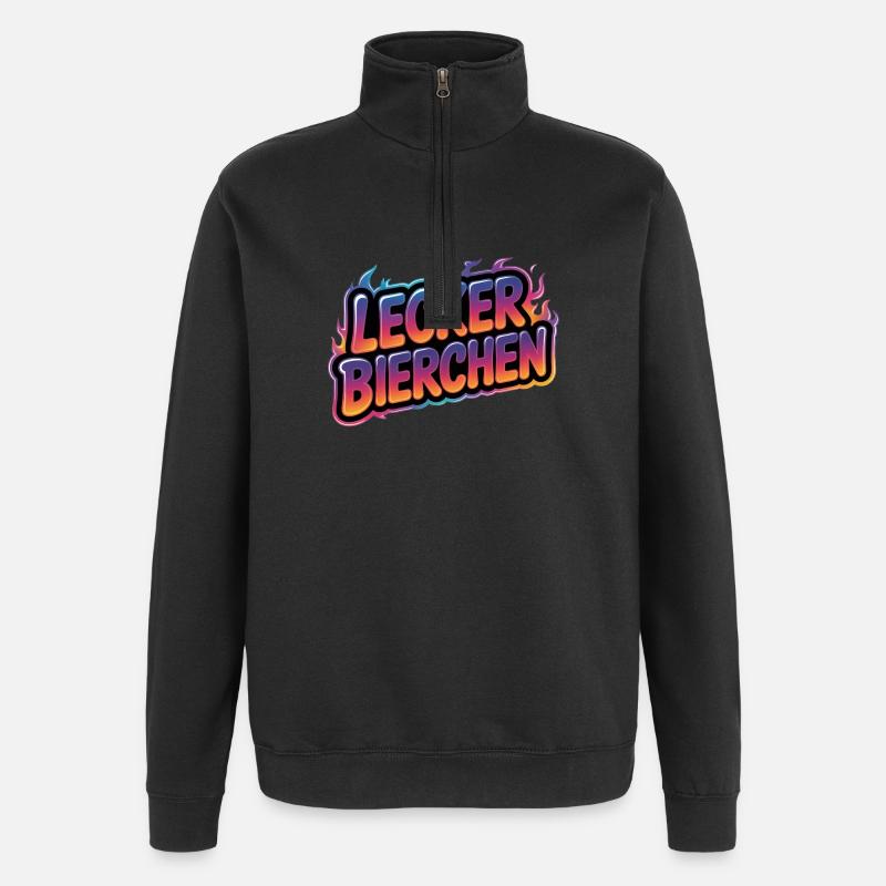 Lecker Bierchen - T-shirt drôle d’alcool - Sweat à zip 1/4 - noir