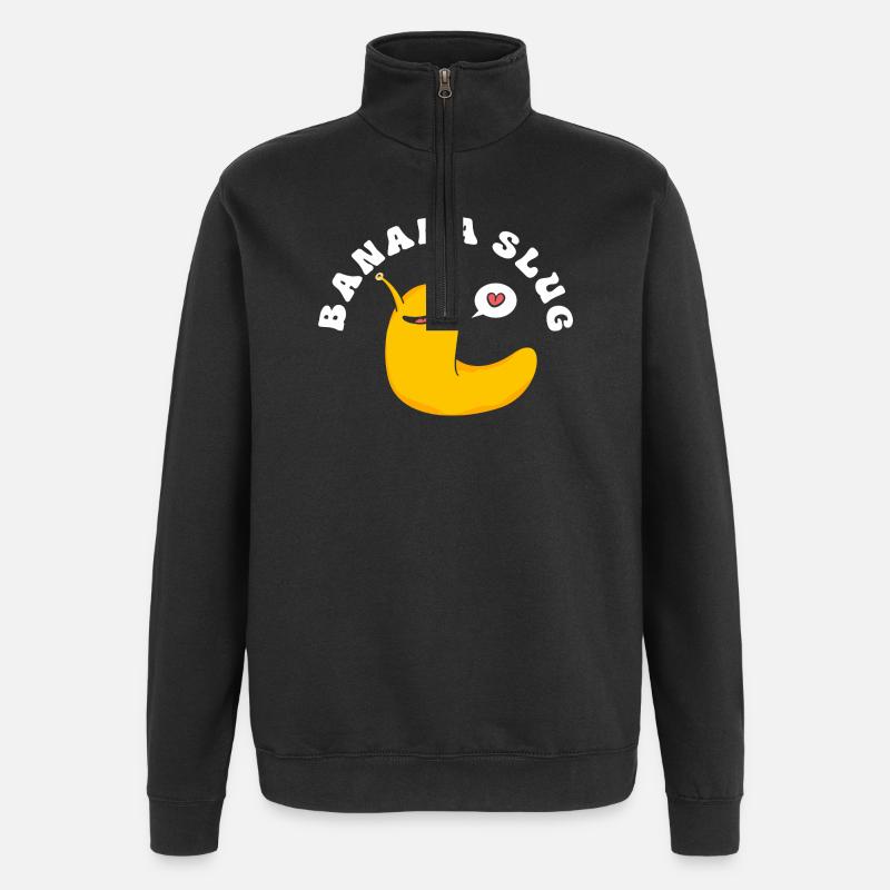 banana snail - Quarter-Zip Sweatshirt - black