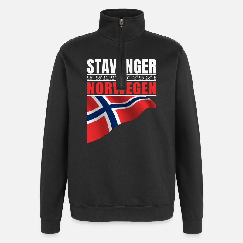 Stavanger - Sweat à zip 1/4 - noir