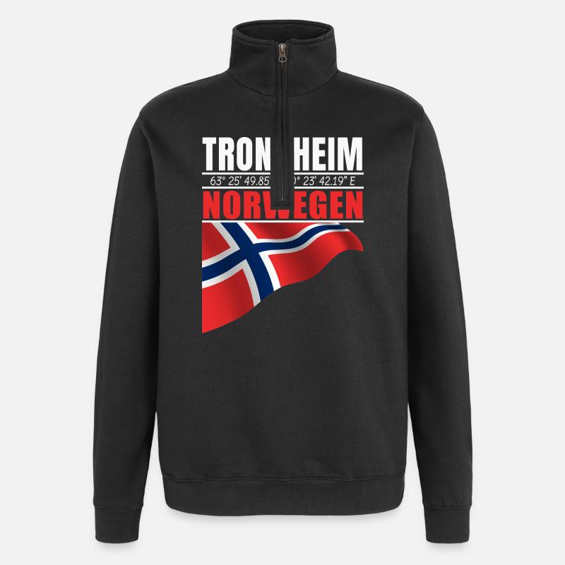 Trondheim - Sweat à zip 1/4 - noir