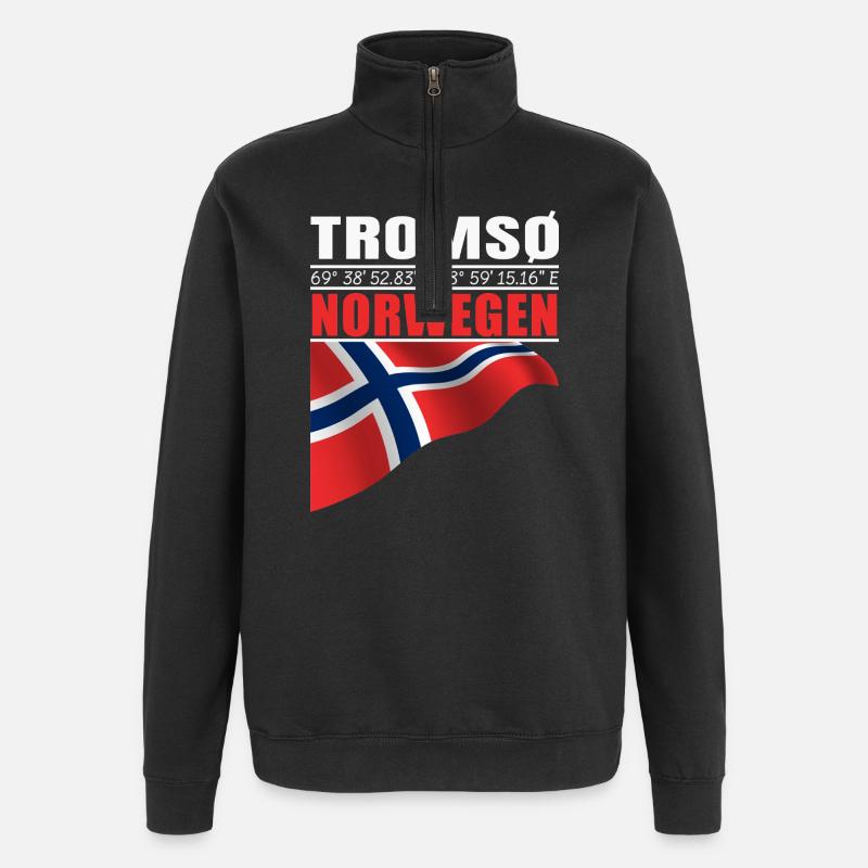 TROMSØ - Quarter-Zip Sweatshirt - black