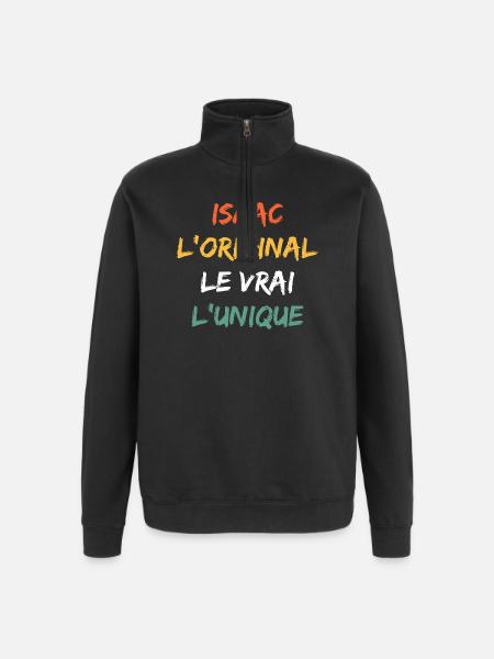 Isaac Original Le Vrai L'Unique - Sweat à zip 1/4 - noir