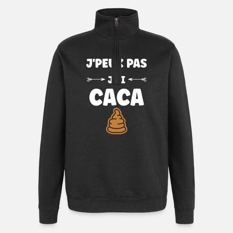 caca - Sweat à zip 1/4 - noir
