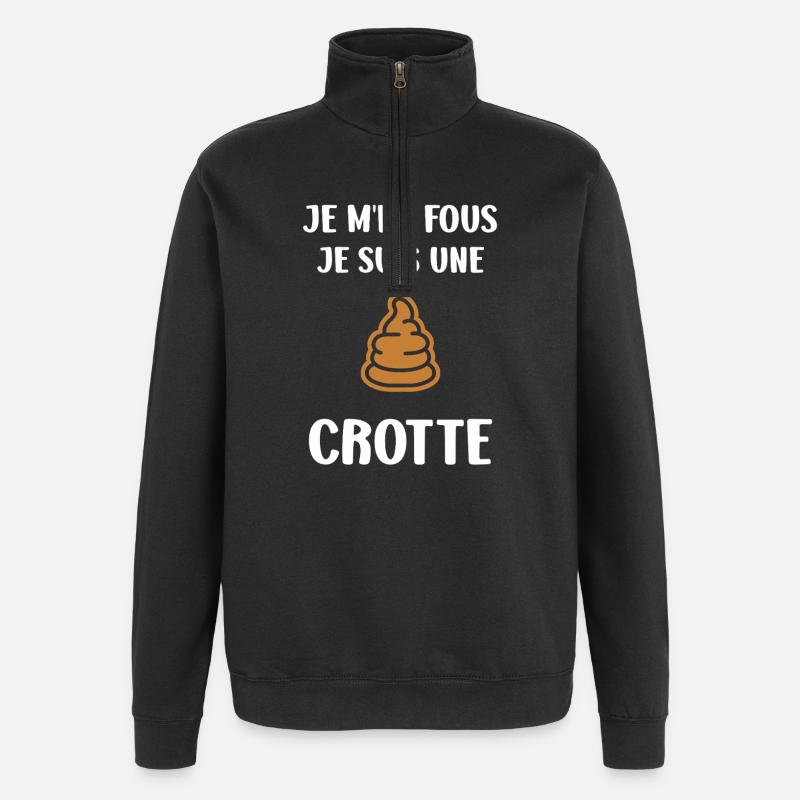 Crotte - Sweat à zip 1/4 - noir