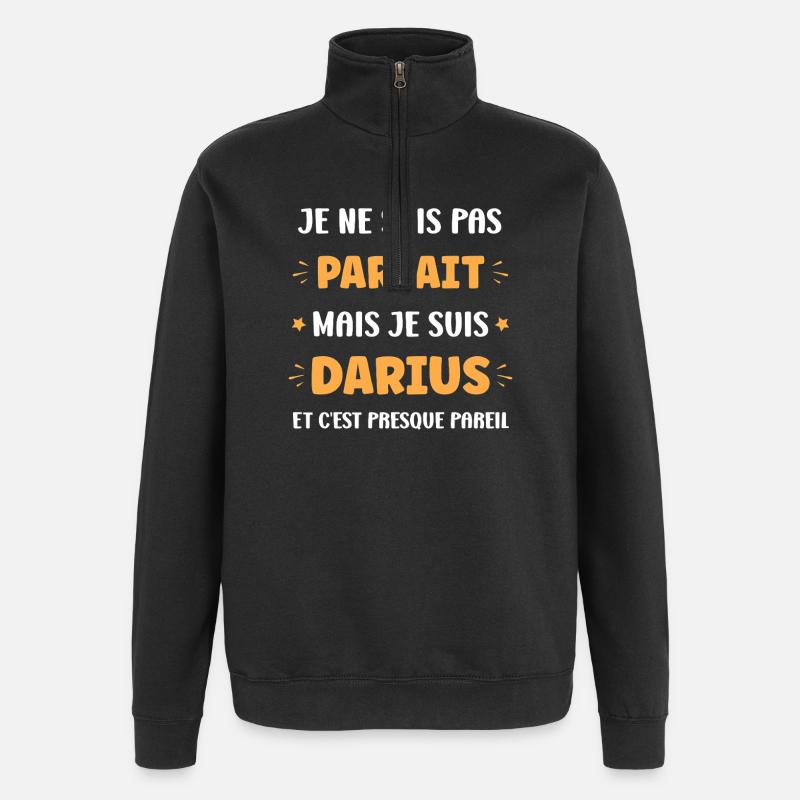Darius_-9- - Sweat à zip 1/4 - noir