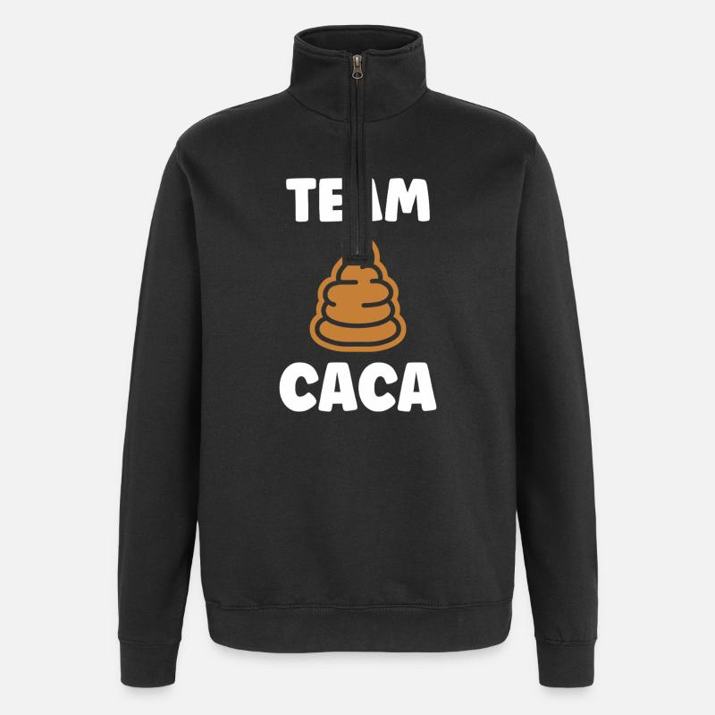 caca - Sweat à zip 1/4 - noir