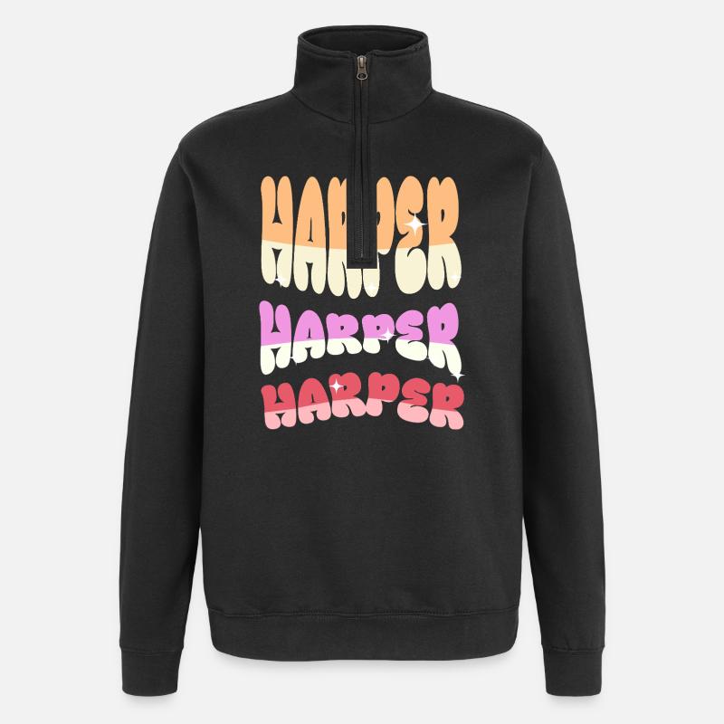 Harper - Quarter-Zip-Sweatshirt - Schwarz