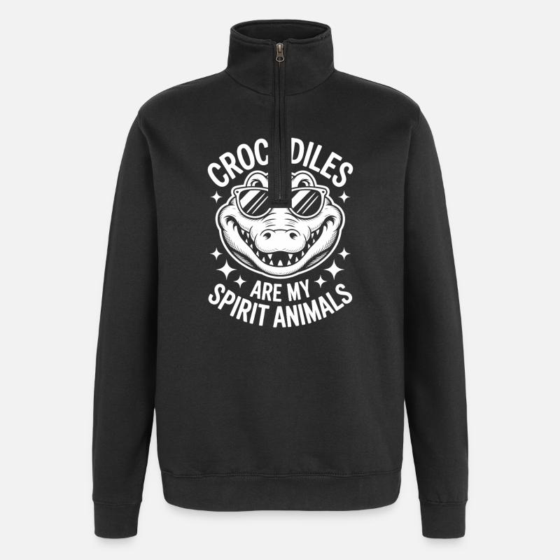 Krokodile Spruch Lustiges Krokodile Geschenk - Quarter-Zip-Sweatshirt - Schwarz