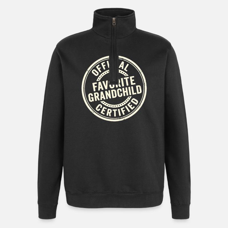 Offizielles Lieblingsenkelkind - Quarter-Zip-Sweatshirt - Schwarz