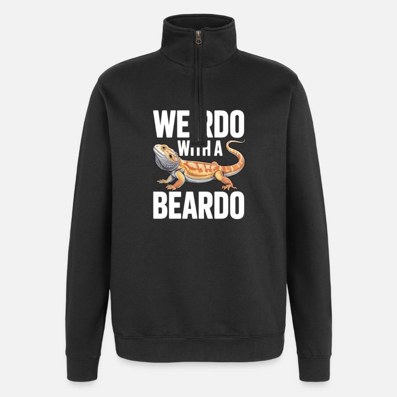 Weirdo with a Beardo - Quarter-Zip Sweatshirt - black