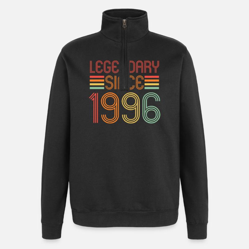 Legendary since 1996, Retro, Birthday - Quarter-Zip Sweatshirt - black