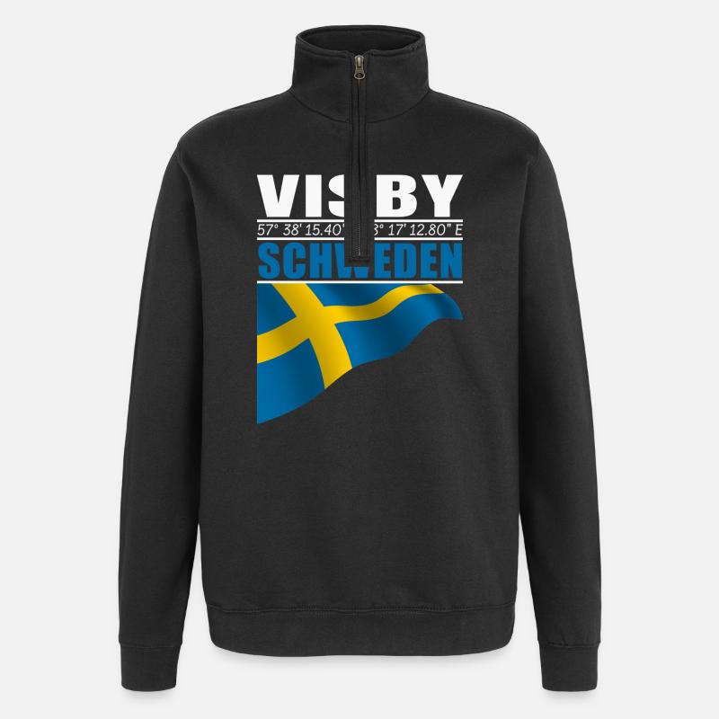 Visby - Sweat à zip 1/4 - noir