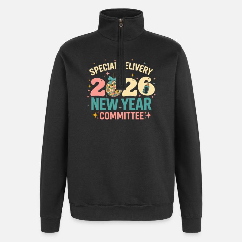 Neujahr 2020 Disco Komitee - Quarter-Zip-Sweatshirt - Schwarz