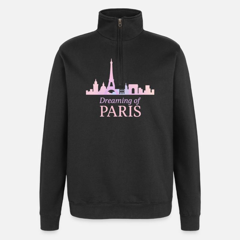 Silhouette du Rêve de Paris - Sweat à zip 1/4 - noir